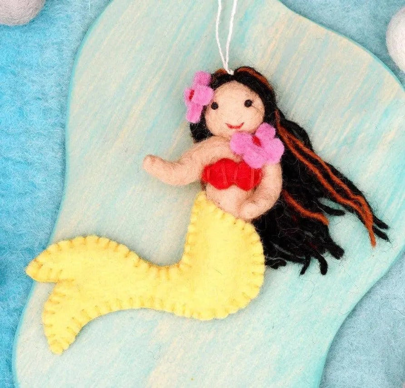 Tara TreasuresFelt Little Mermaid Hanging - Yellow Tail