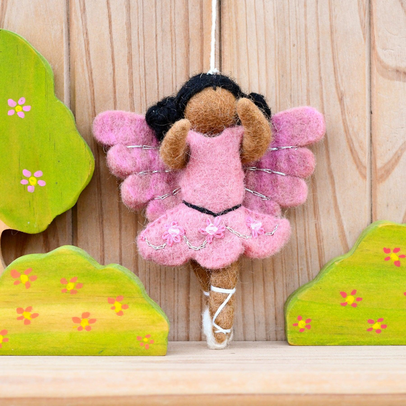 Tara TreasuresFelt Waldorf Ballerina - Pink Dress