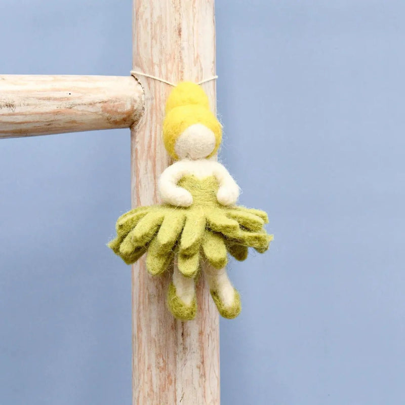 Tara TreasuresFelt Waldorf Pocket Doll - Olive Green Dress