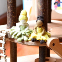 Tara TreasuresFelt Waldorf Pocket Doll - Olive Green Dress