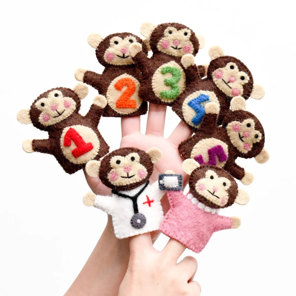 Tara TreasuresFive Little Monkeys, Finger Puppet Set