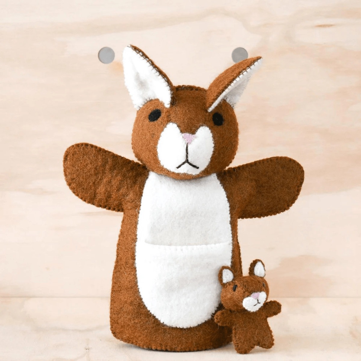 Tara TreasuresHand Puppet - Brown Kangaroo with Joey