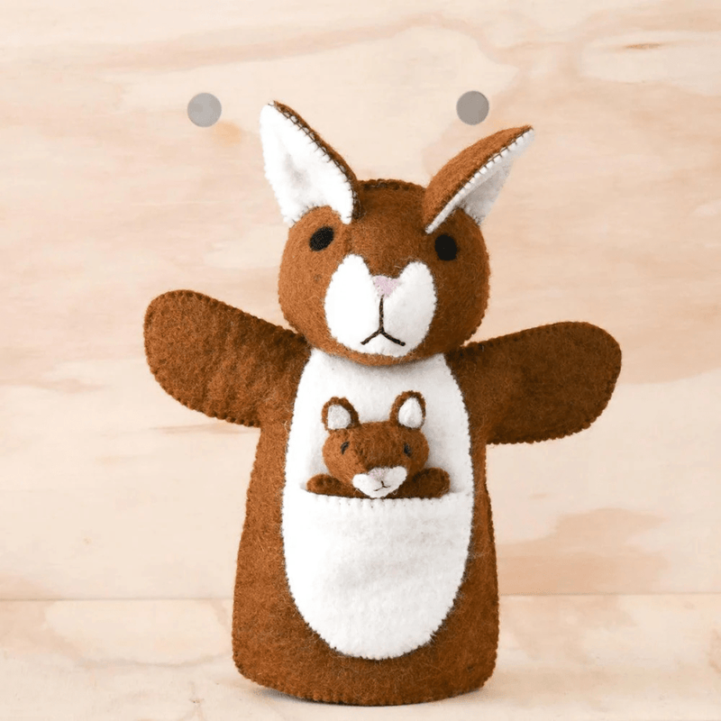 Tara TreasuresHand Puppet - Brown Kangaroo with Joey