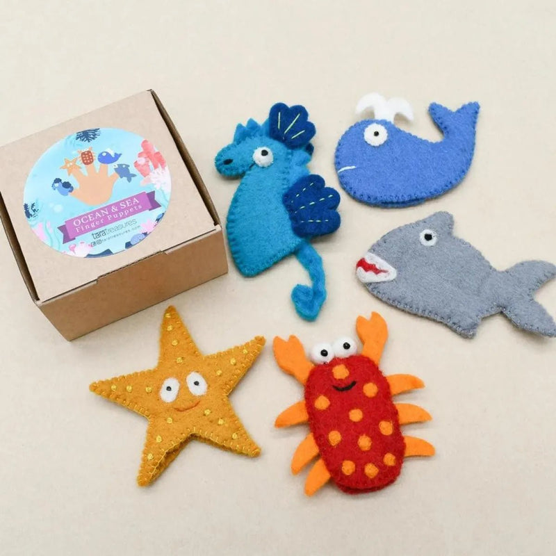 Tara TreasuresOcean and Sea Creatures A, Finger Puppet Set