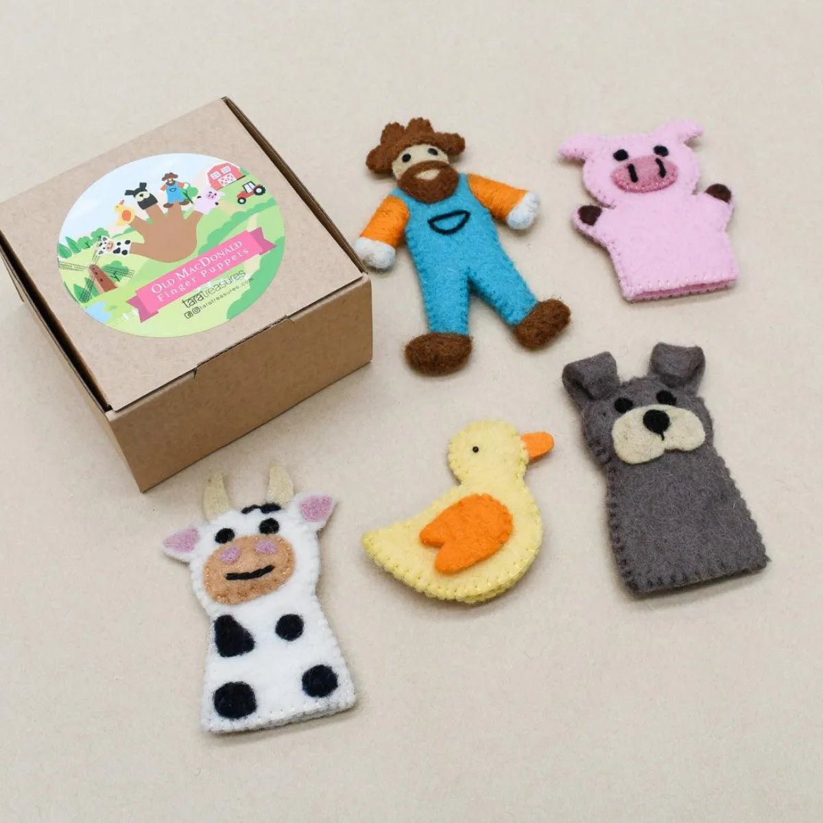 Tara TreasuresOld MacDonald Farm Animals A, Finger Puppet Set
