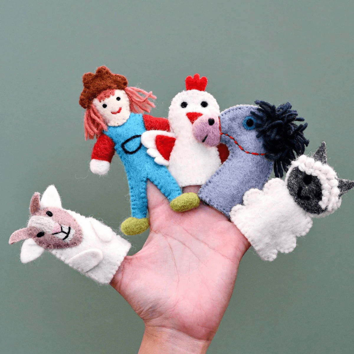 Tara TreasuresOld MacDonald Farm Animals B - Finger Puppet Set