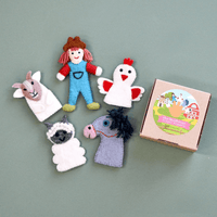 Tara TreasuresOld MacDonald Farm Animals B - Finger Puppet Set