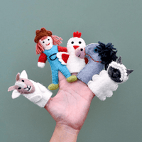 Tara TreasuresOld MacDonald Farm Animals B - Finger Puppet Set