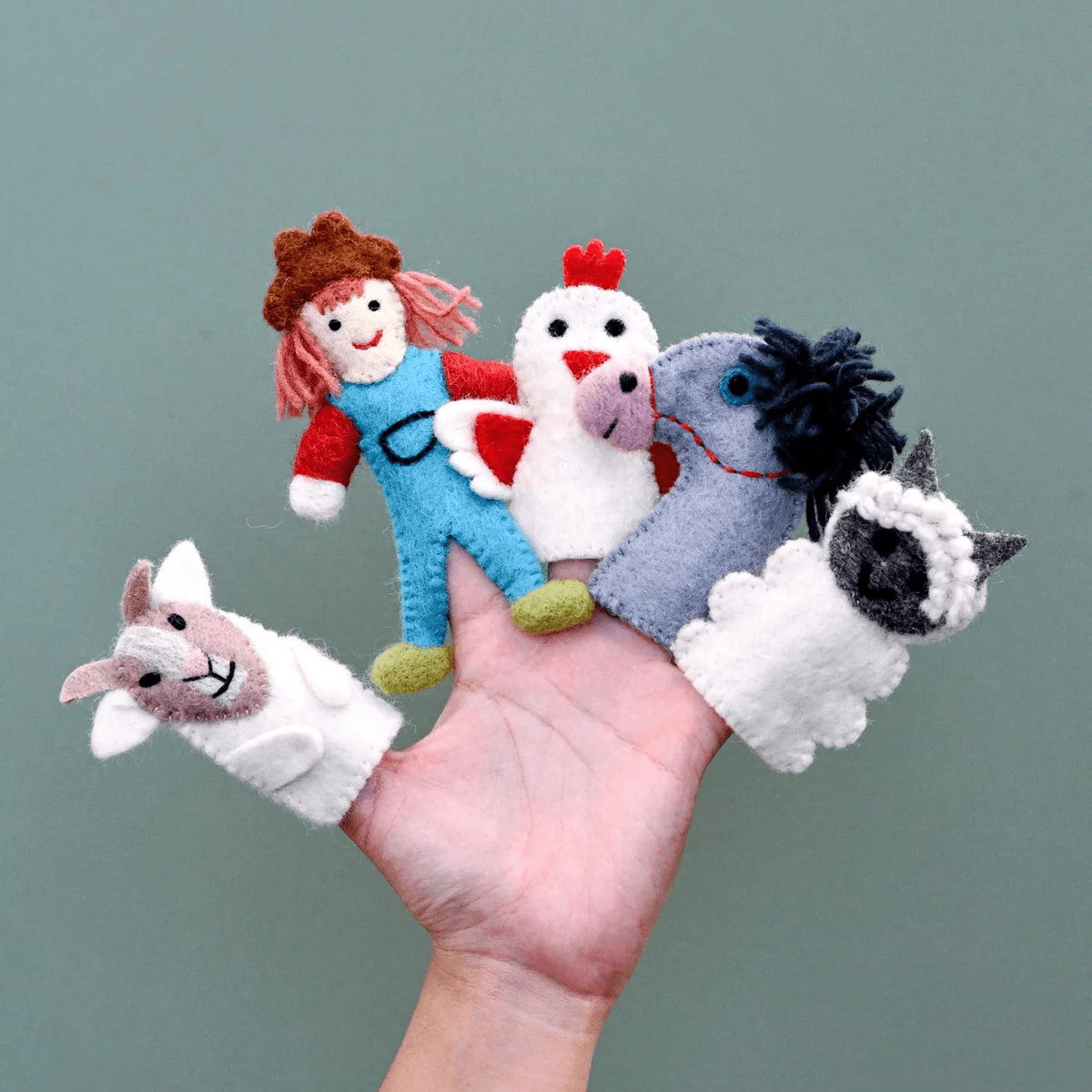 Tara TreasuresOld MacDonald Farm Animals B - Finger Puppet Set