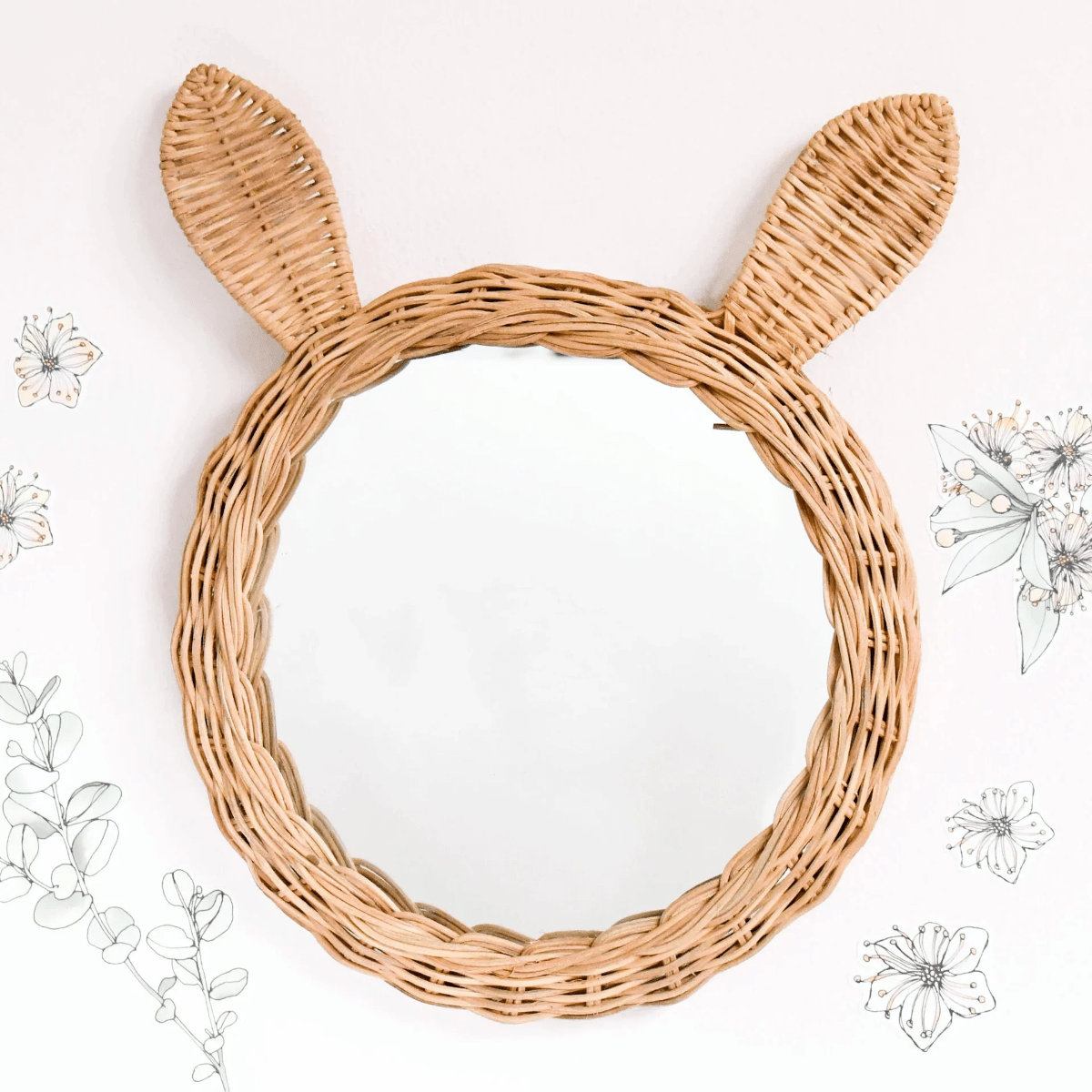 Tara TreasuresRattan Bunny Mirror - Natural