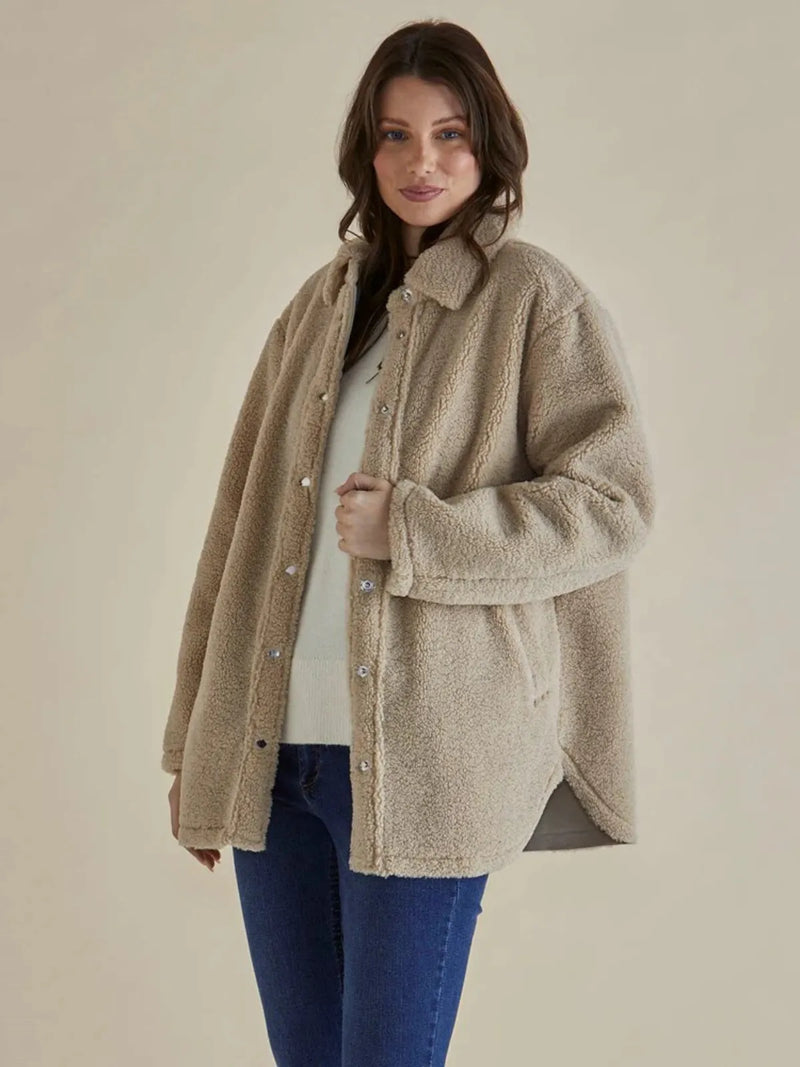 Teddy Jacket - Latte - Betty Basics - Image 1