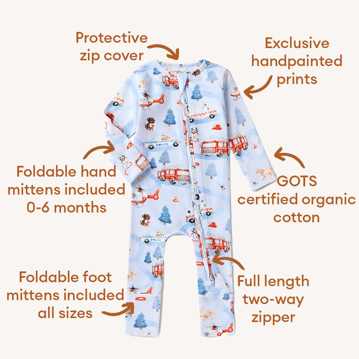 To The Rescue Organic Snugglesuit Convertible Romper
