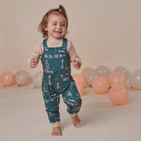 Trains Organic Snuggle Overalls