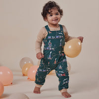 Trains Organic Snuggle Overalls