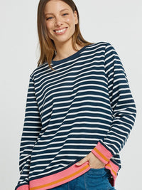 Tyra Sweat - Navy/White Stripe
