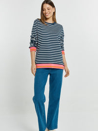 Tyra Sweat - Navy/White Stripe