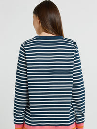 Tyra Sweat - Navy/White Stripe
