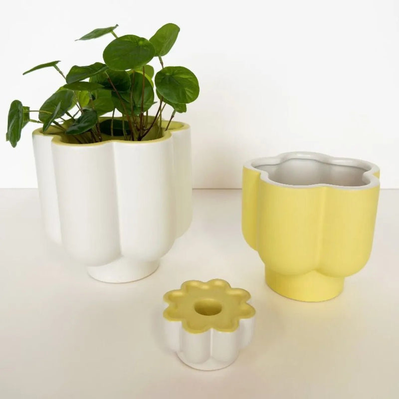 Urban ProductsFlower Planter - Yellow & White