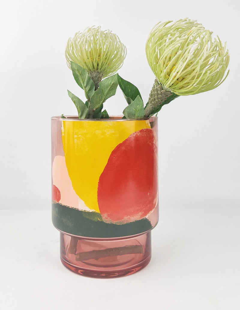 Urban ProductsSelena Abstract Glass Vase - Pink 19cm