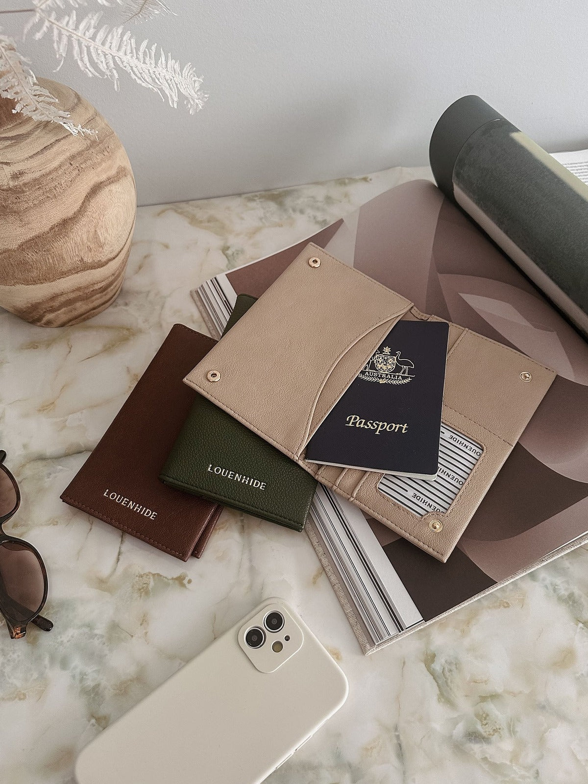 Venice Passport Holder - Saddle Cognac