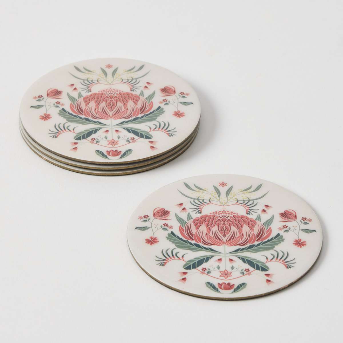 Waratah Coasters Set of 4 - Pilbeam Living - Image 1