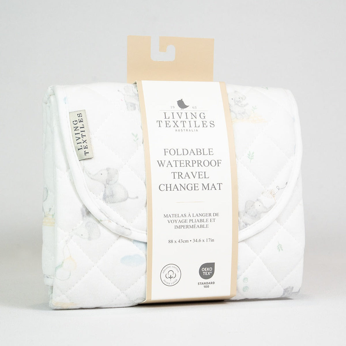 Waterproof Travel Change Mat - Elephant Playtime