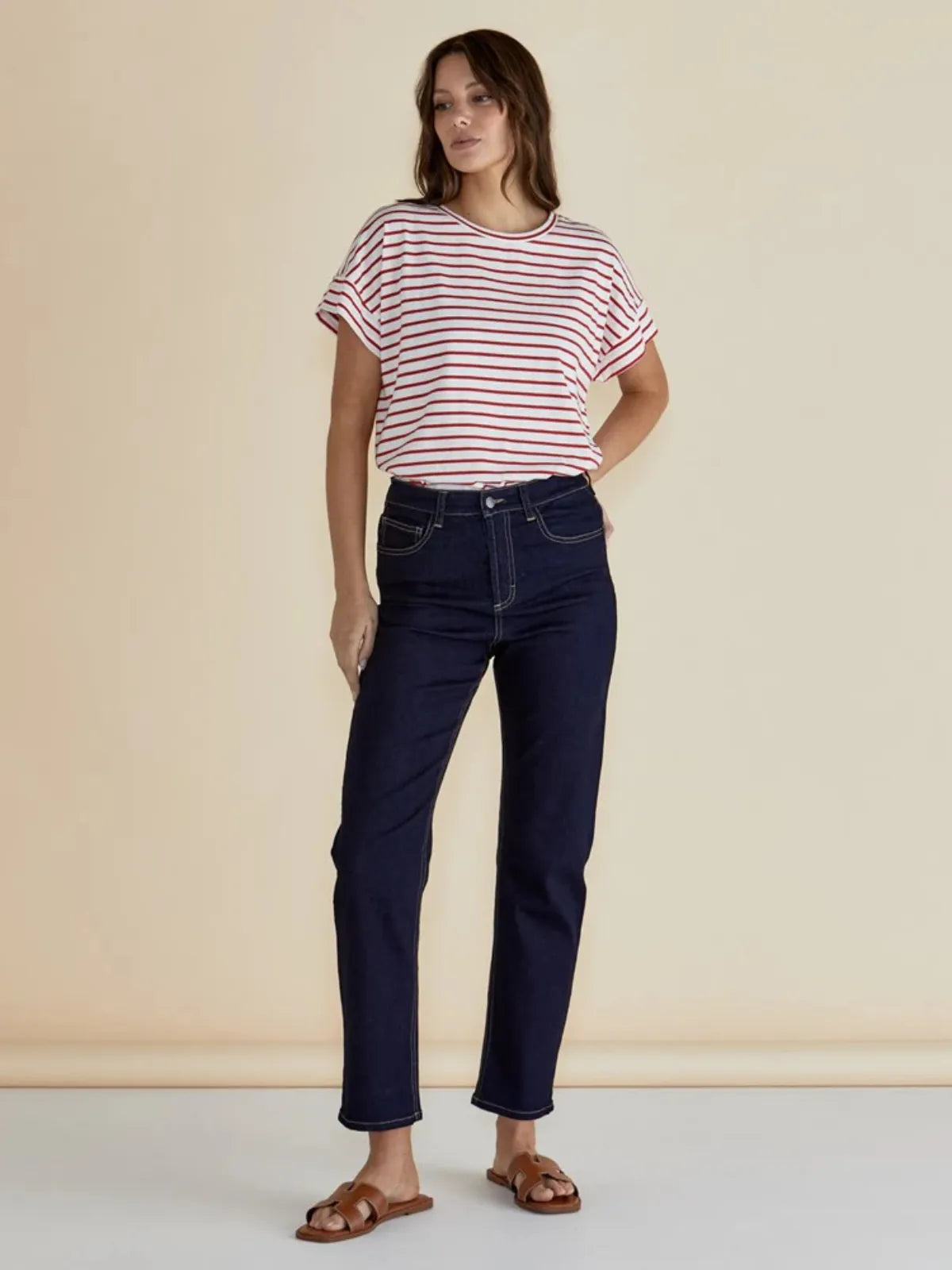 Willa Tee - Red Stripe - Betty Basics - Image 1