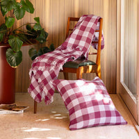 Bambury Willow Square Cushion, Berry
