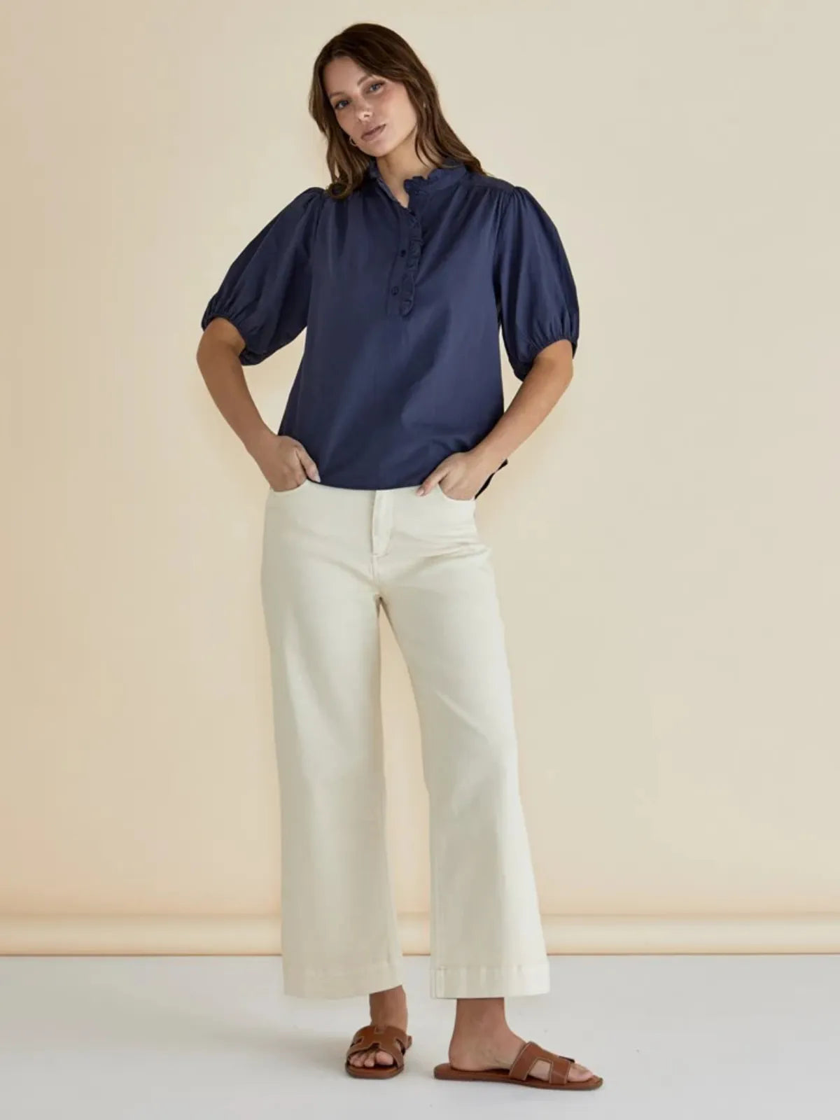 Willow Wide Leg Jeans - Off-White - Betty Basics - Image 2