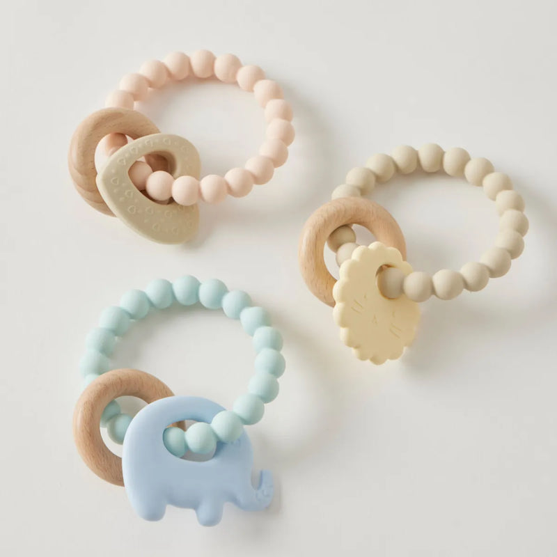 Wren Teether - Silicone & Wood - Jiggle & Giggle - Image 1