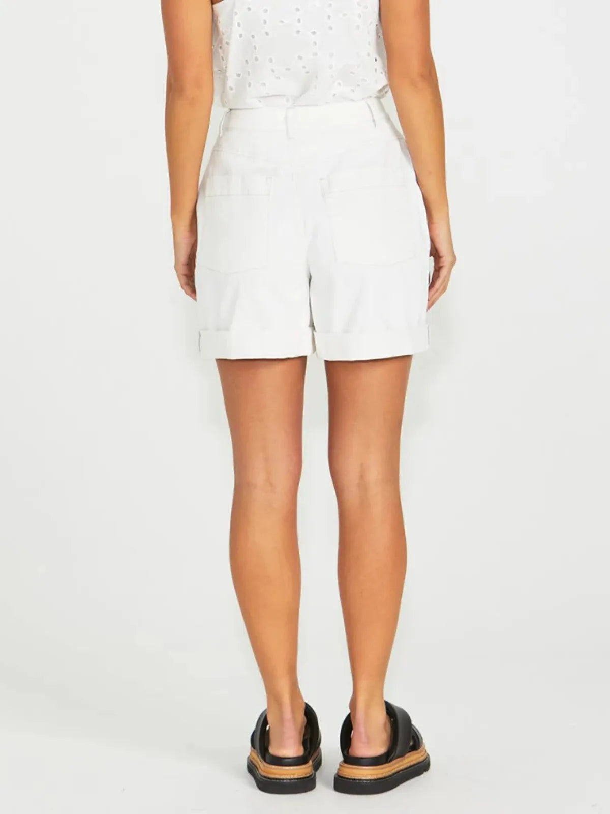 Wyatt Denim Shorts - White - Sass - Image 2