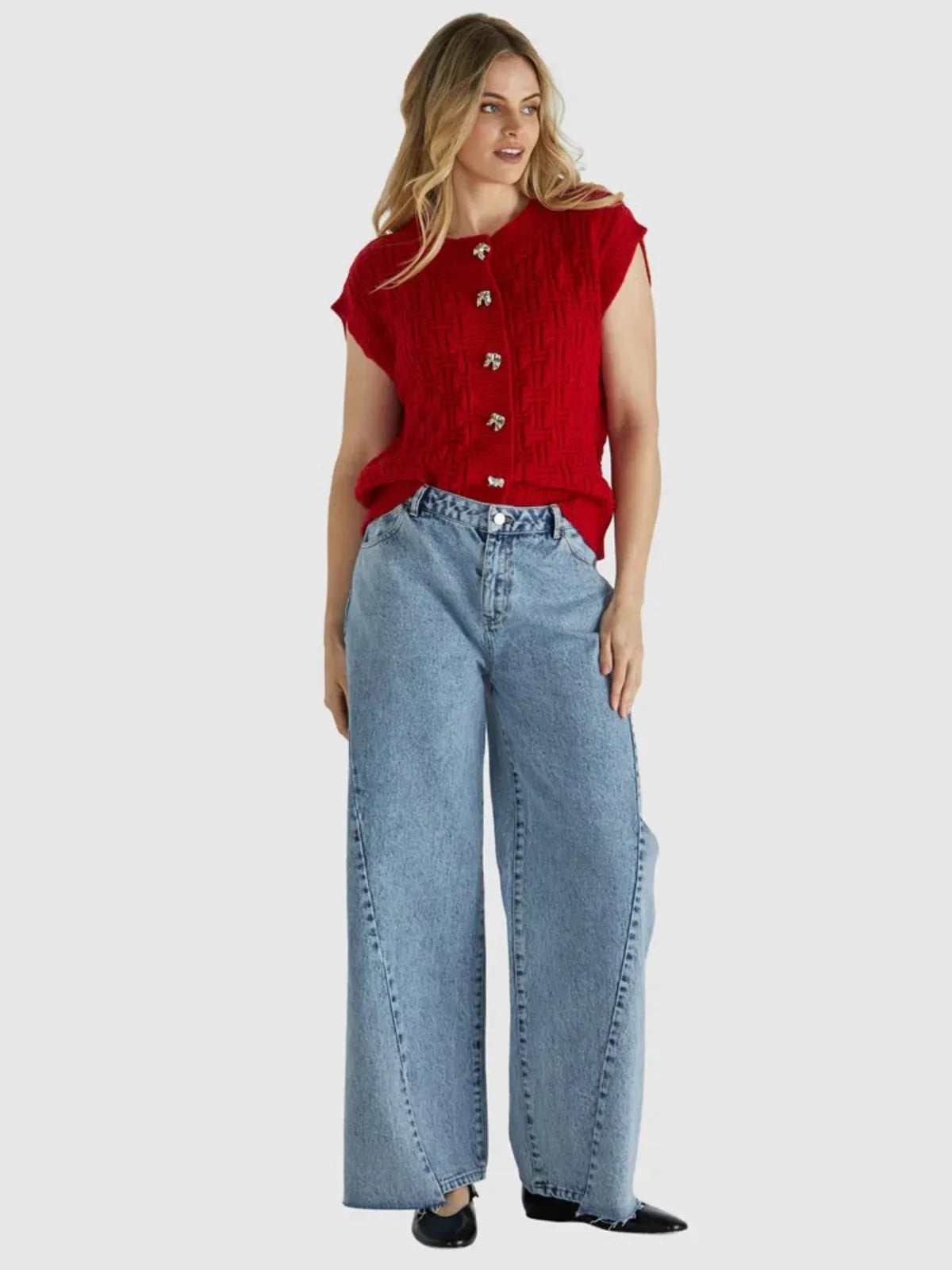 Zadie Vest - Poppy Red - Sass - Image 2