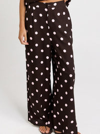 Betty Basics Zander Pant, Pink/Choc Polka Dot