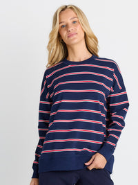Ziggy Sweat - Navy/Red Stripe