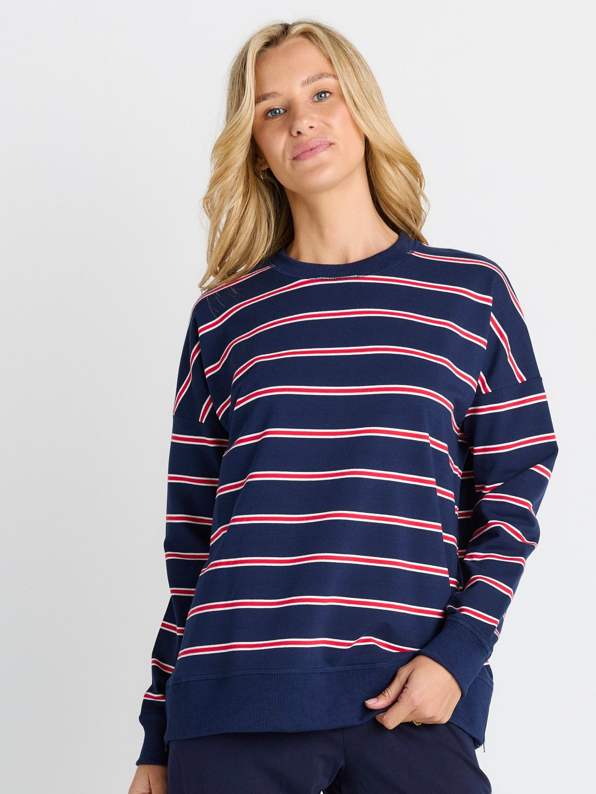 Ziggy Sweat - Navy/Red Stripe