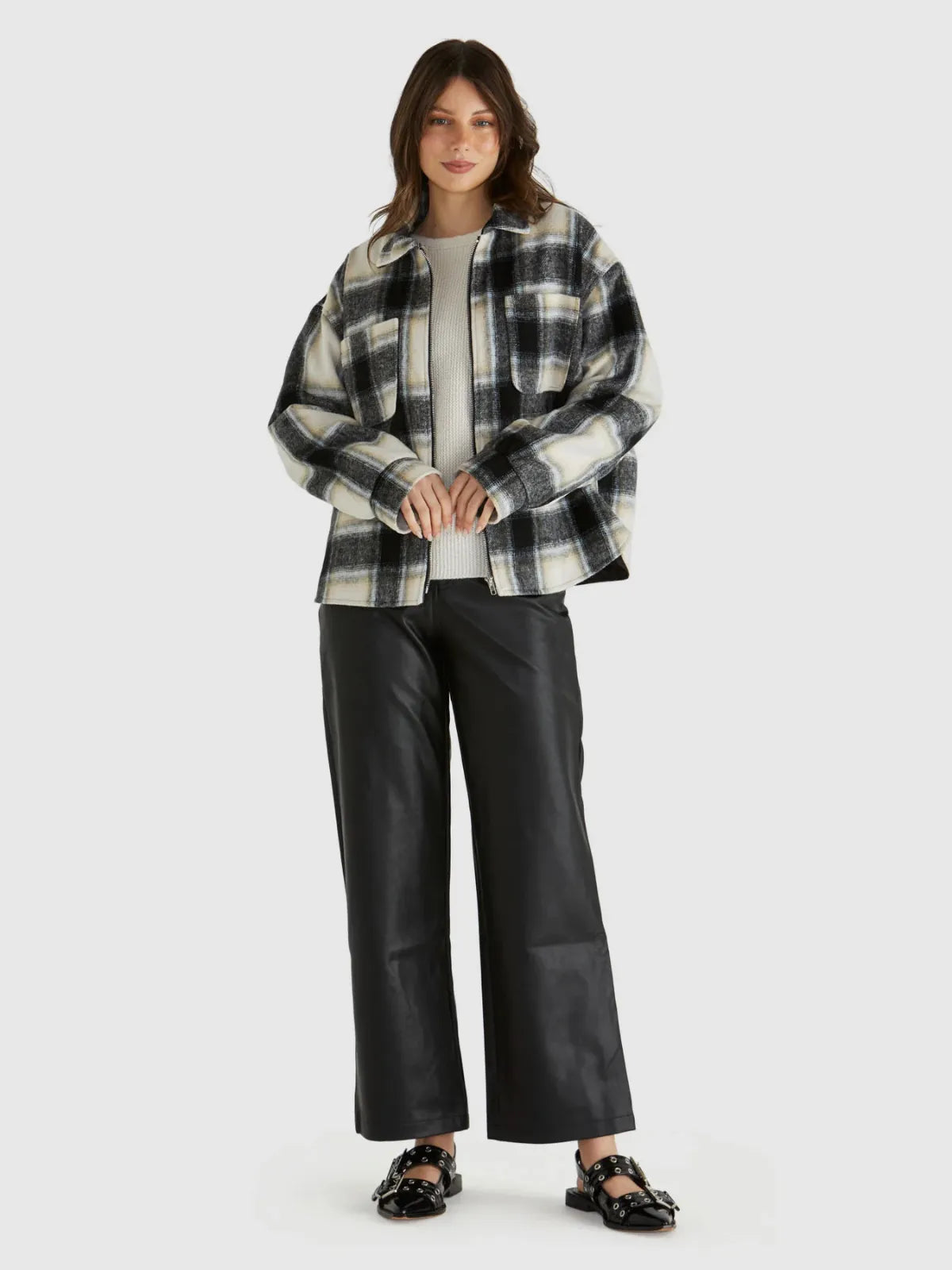 Zita Jacket - Charcoal Check - Sass - Image 1